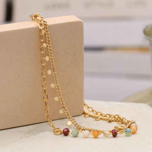 Golden, Double Strand Mix Coloured Bead Bracelet by Peace of Mind